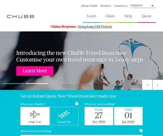 Chubbtravelinsurance.com.sg(Chubb Travel Insurance Singapore) Screenshot