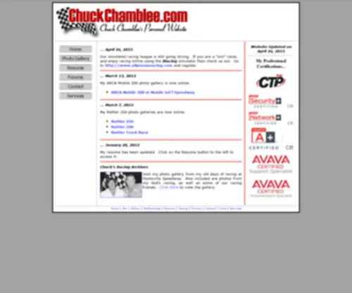 Chuckchamblee.com(Chuck Chamblee's) Screenshot
