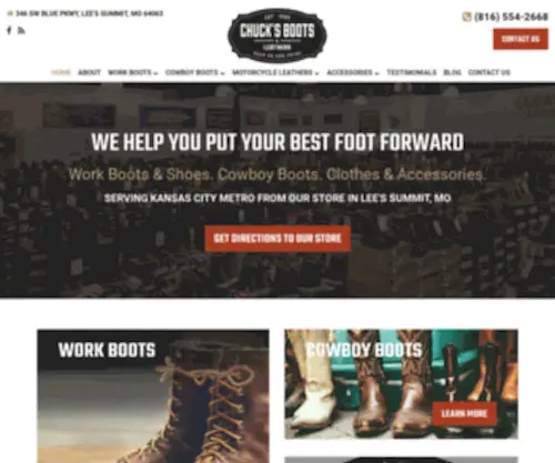 Chucksbootsandleathers.com(Kansas City Work Boots & Work Shoes) Screenshot