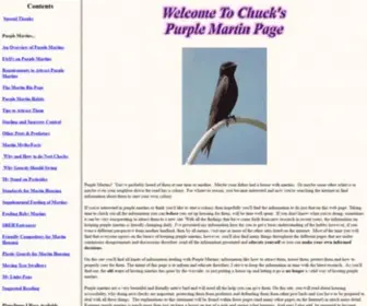 Chuckspurplemartinpage.com(Purple martins) Screenshot