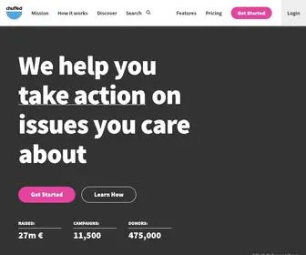 Chuffed.org(Non-profit charity and social enterprise fundraising) Screenshot