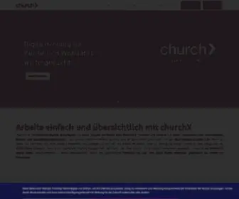 Churchx.de(Die Plattform für Kirche und Wohlfahrt) Screenshot