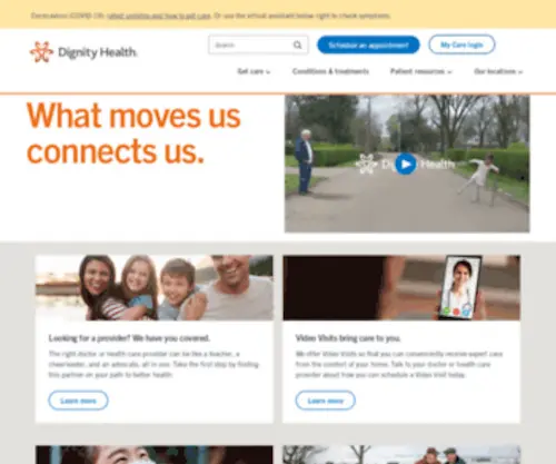 CHW.edu(Dignity Health Home) Screenshot
