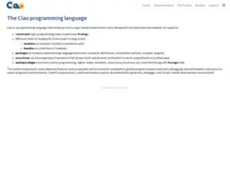 Ciaohome.org(The Ciao programming language) Screenshot