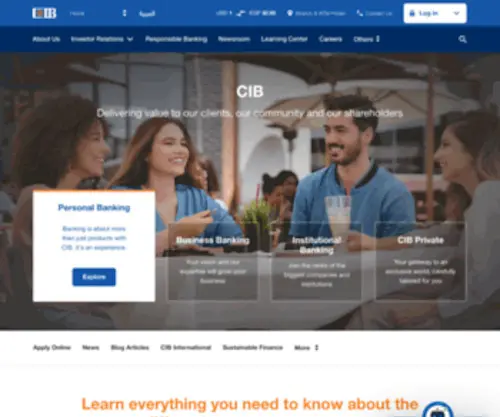 Cibeg.com(Commercial International Bank Egypt) Screenshot