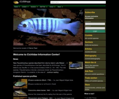 Cichlidae.com(The Cichlid Room Companion) Screenshot