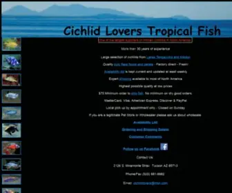 Cichlidlovers.com(Cichlid Lovers Tropical Fish) Screenshot