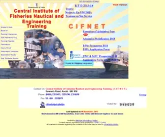 Cifnet.gov.in(Central Institute of Fisheries Nautical and Engineering Training) Screenshot