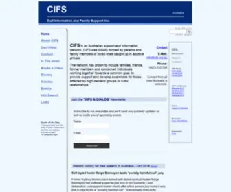 Cifs.org.au(Cult Information and Family Support) Screenshot