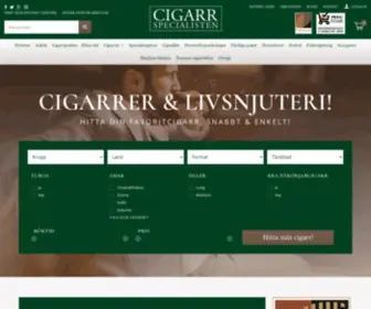 Cigarrspecialisten.se(Billiga cigarrer online) Screenshot