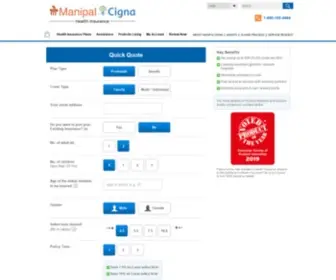 Cignattkonline.in(ManipalCigna Health Insurance) Screenshot