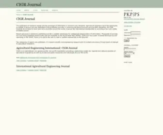 Cigrjournal.org(CIGR Journal) Screenshot