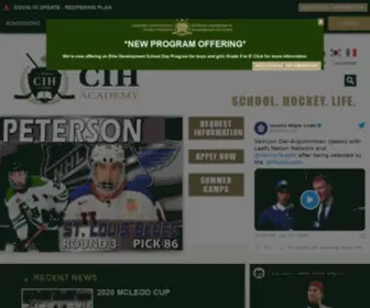 Cihacademy.com(Canadian International Hockey Academy) Screenshot