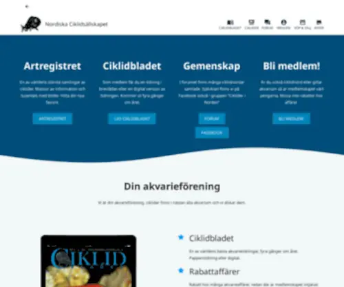 Ciklid.org(Nordiska Ciklidsällskapet) Screenshot