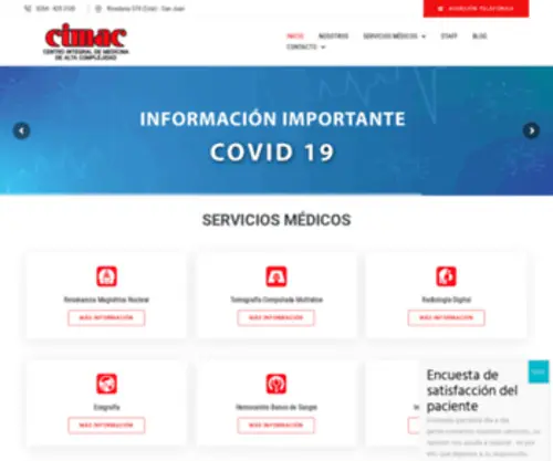 Cimacsanjuan.com.ar(Centro Integral de Medicina de Alta Complejidad) Screenshot