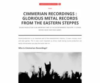 Cimmerianshaderecordings.com(Sound production) Screenshot