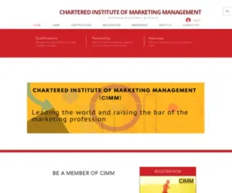 CimmGlobal.com(The Chartered Institute of Marketing Management CIMM) Screenshot