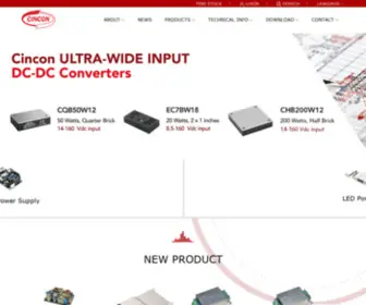 Cincon.com.tw(DC/DC Converter & AC/DC Power Supply Manufacturer) Screenshot