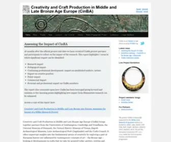 Cinba.net(Creativity and Craft Production in Middle and Late Bronze Age Europe (CinBA)) Screenshot