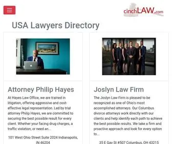 Cinchlaw.com(Lawyers Directory USA) Screenshot