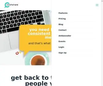 Cinchshare.com(Home) Screenshot