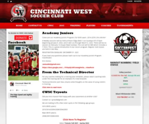 Cincinnatiwestsoccer.com(◾️ CWSC New Coach Inquiry  GOLF OUTING ◾️Academy Juniors) Screenshot