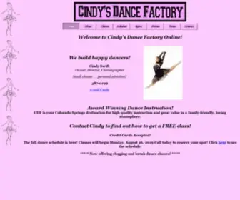 Cindysdancefactory.com(Cindy's Dance Factory) Screenshot