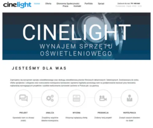 Cinelight.pl(Oświetlenie Filmowe Warszawa Kraków Gdynia HMI Tungsten) Screenshot