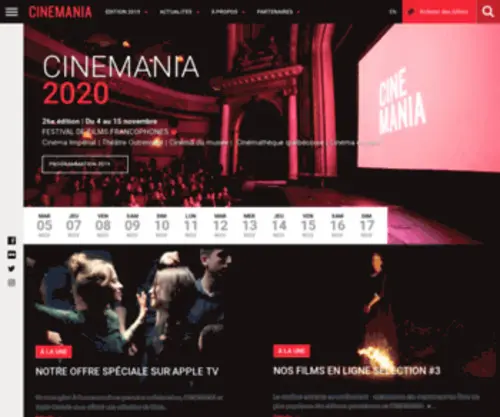 Cinemaniafilmfestival.com(Festival de films francophones) Screenshot