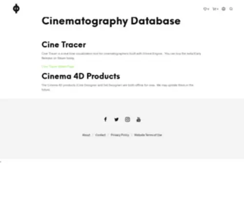 Cinematographydb.com(Cinematography Database) Screenshot