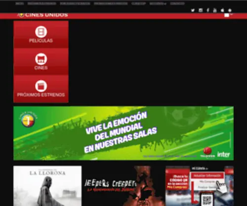 Cinesunidos.com(Cines Unidos) Screenshot