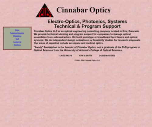 Cinnabaroptics.com(Cinnabar Optics) Screenshot