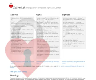 Cipherlist.dev(Strong Ciphers for Apache) Screenshot