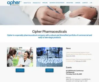 Cipherpharma.com(Cipher Pharmaceuticals Inc) Screenshot