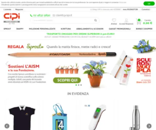 Cipishop.it(Articoli Promozionali Gadget Personalizzati Regali Aziendali) Screenshot