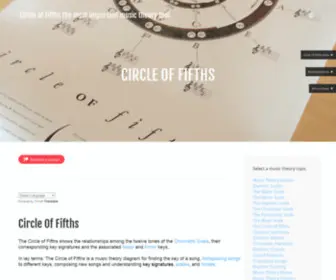 Circleoffifths.com(A Circle Of Fifths image and a discription of how to use it. The Circle of Fifths) Screenshot