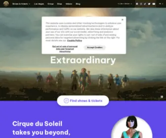 Cirquedusoleil.com(Discover Shows) Screenshot