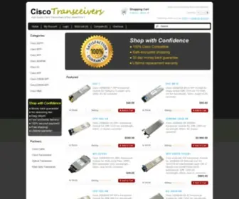 Ciscotransceivers.com(Cisco Transceivers) Screenshot