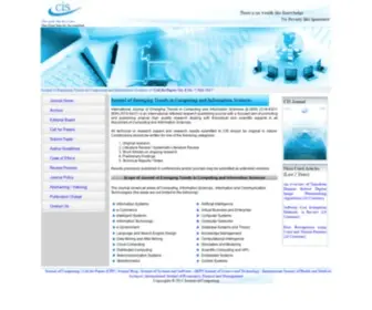 Cisjournal.org(Journal of Emerging Trends in Computing and Information Sciences) Screenshot
