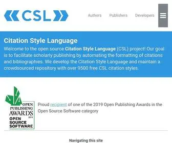 Citationstyles.org(The open source Citation Style Language (CSL)) Screenshot