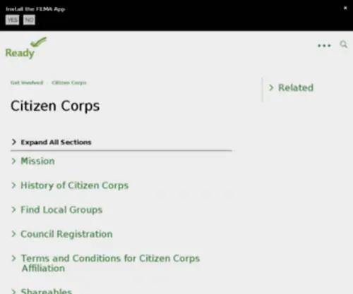 Citizencorps.gov(Citizen Corps) Screenshot