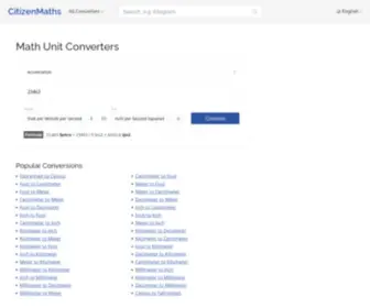 Citizenmaths.com(Free Math Unit Converters for Everyone) Screenshot