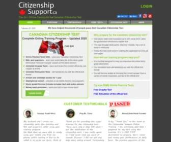 Citizenshipsupport.ca(CANADIAN CITIZENSHIP TEST) Screenshot