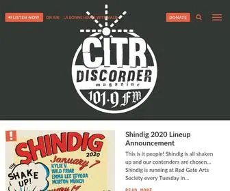 Citr.ca(CiTR 101.9FM/Discorder Magazine) Screenshot
