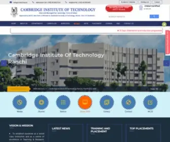 Citranchi.ac.in(CAMBRIDGE INSTITUTE OF TECHNOLOGY RANCHI) Screenshot