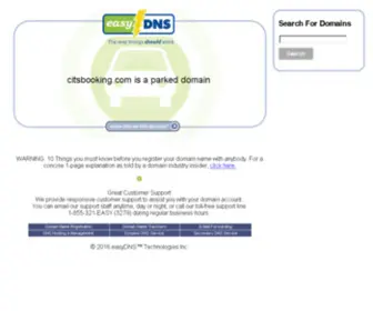 Citsbooking.com(EasyDNS Parked Page for) Screenshot