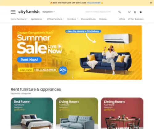 Cityfurnish.com(Rent Premium Furniture & Home Appliances Online) Screenshot