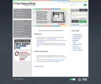 Citynational.com(City National Bank of Florida MyBank Home) Screenshot