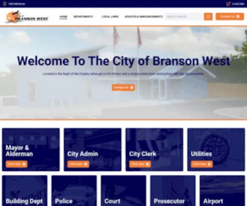 Cityofbransonwest.com(The City of Branson West Missouri) Screenshot
