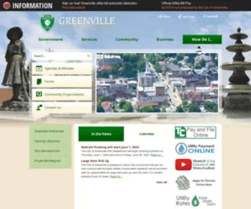 Cityofgreenville.org(Greenville, OH) Screenshot